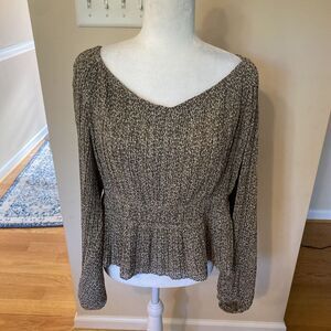 Danielle Rainn NWT Size 2X Peplum Style Balloon Sleeve Blouse